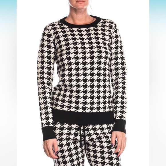 ✨MADELEINE THOMPSON✨Happy Houndstooth Pullover Sweater and Pants Set - Picture 2 of 3